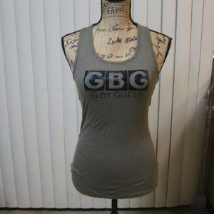 NWT Guess green beaded graphic logo tank top S small
